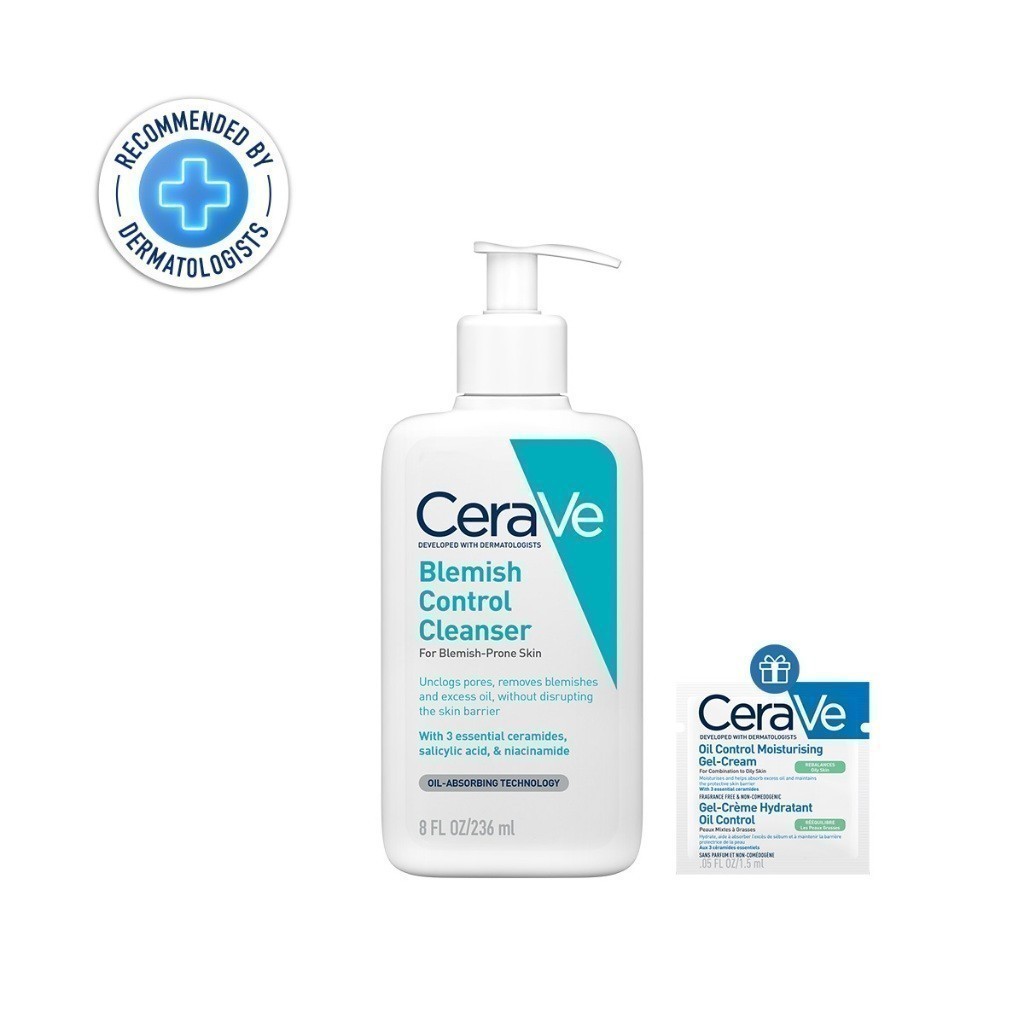 CeraVe BLEMISH CONTROL CLEANSER 236 . + Oil Control Gel Cream 1.5ml